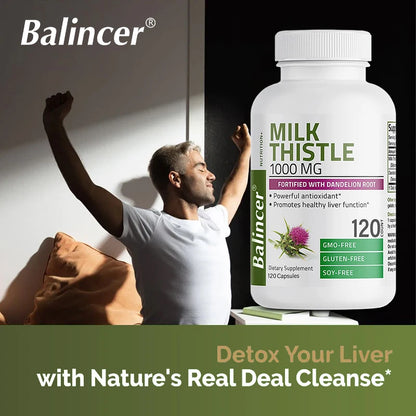 Revitalize Your Liver with Natural Milk Thistle Supplement - Detox & Support for Optimal Health in Men and Women