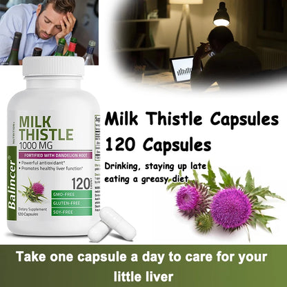 Revitalize Your Liver with Natural Milk Thistle Supplement - Detox & Support for Optimal Health in Men and Women