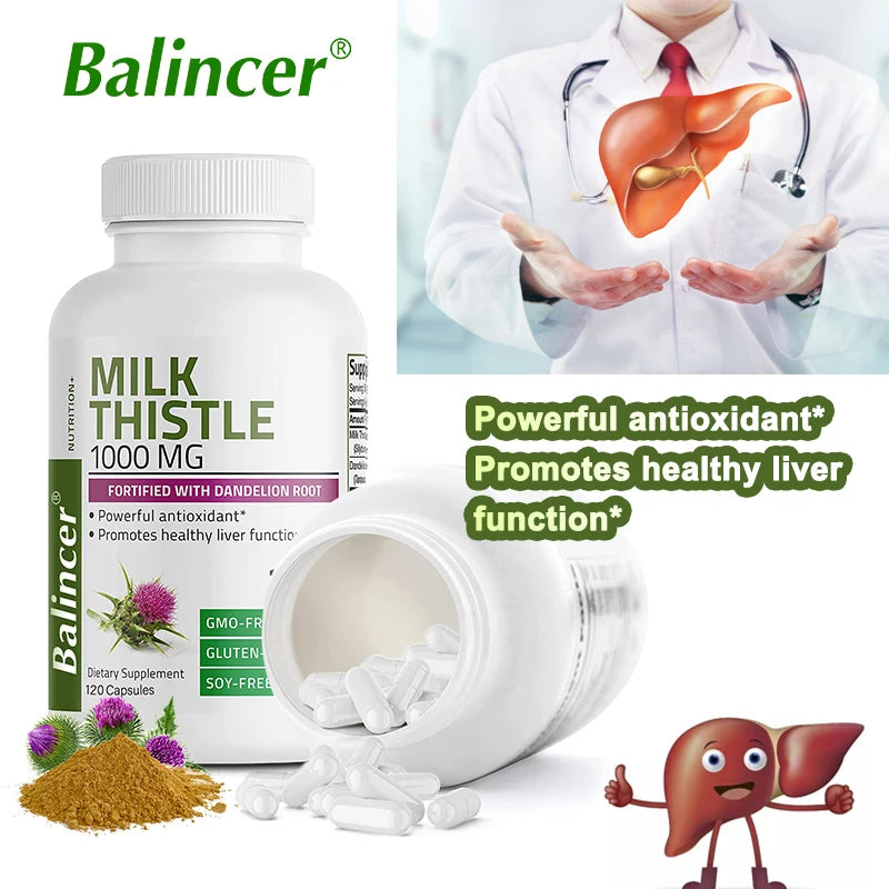 Revitalize Your Liver with Natural Milk Thistle Supplement - Detox & Support for Optimal Health in Men and Women