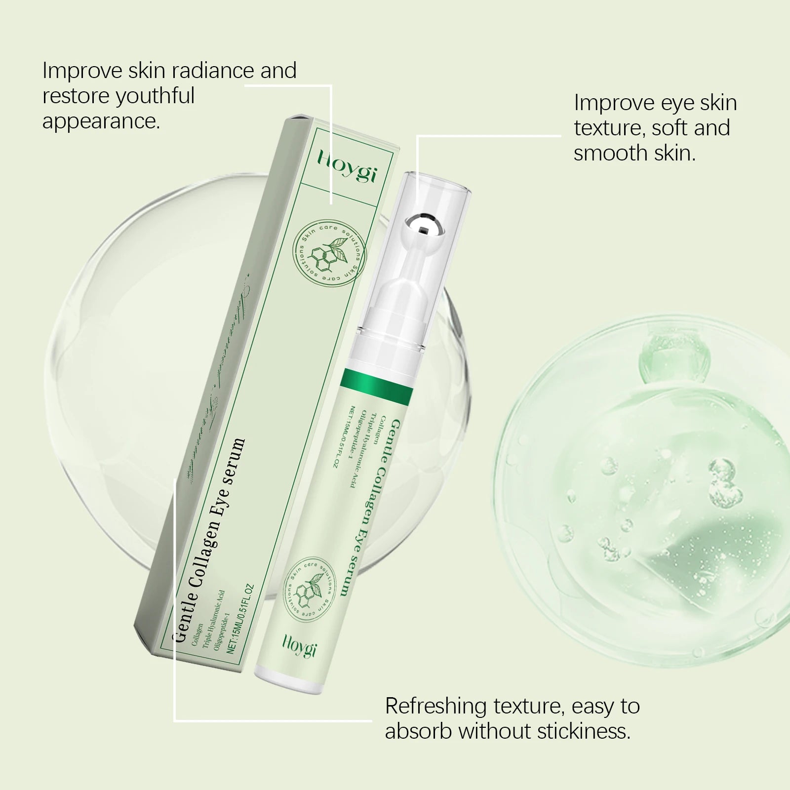 Collagen Eye Serum Cream anti Dark Circles Eye Bags Eyes Puffy Repair Brightening Tighten Lifting Moisturizing under Eye Roller